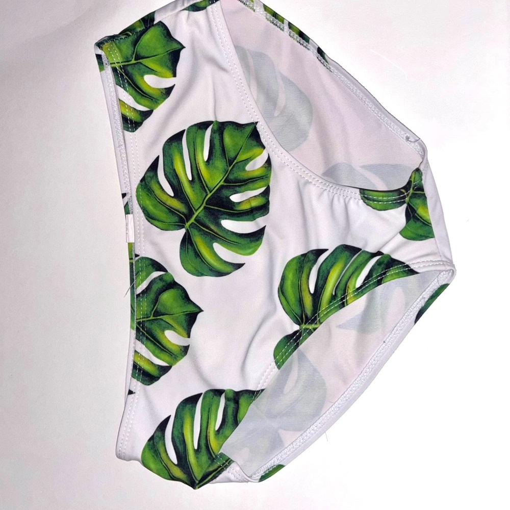 Kids Leaf Print Bikini Bottoms